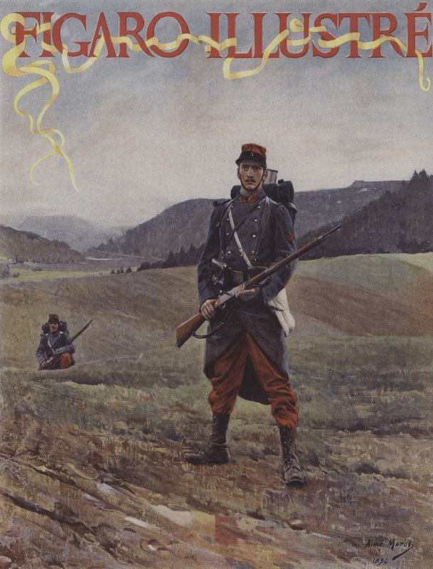 Dobbel Sentinel. Forside av Le Figaro Illustre, april 1894 av Aime Nicolas after Morot