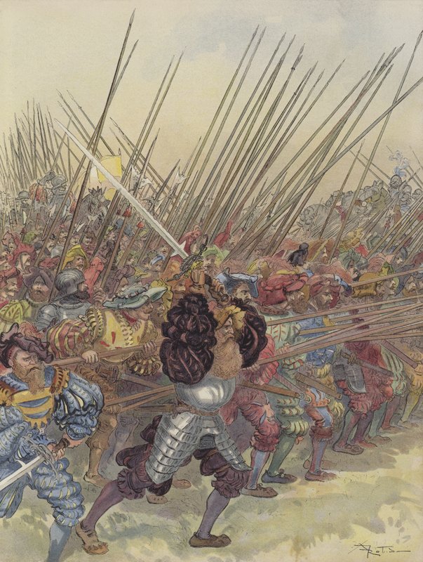 Anklagen mot sveitserne ved Marignan av Albert Robida