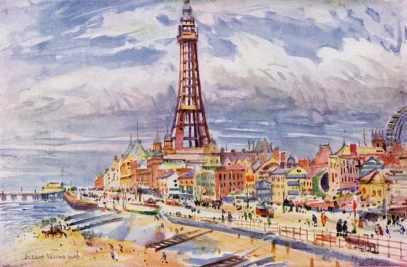 Blackpool (farge litho) av Albert Woods