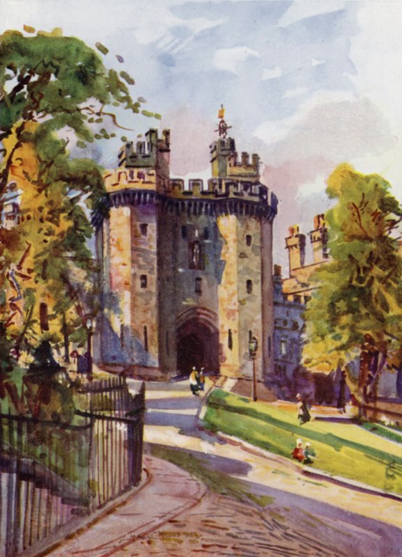 Lancaster Castle, the Gateway (farge litho) av Albert Woods