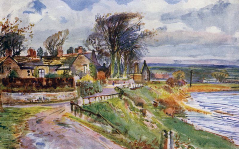 Ribchester (farge litho) av Albert Woods