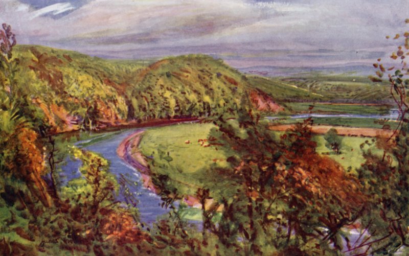 The Horseshoe Bend, Redscar (farge litho) av Albert Woods