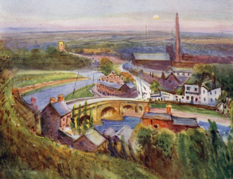 Walton-le-Dale (farge litho) av Albert Woods