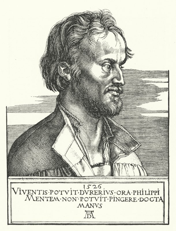 Philipp Melanchthon , tysk luthersk reformator av Albrecht Dürer