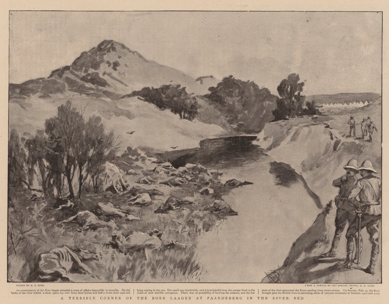 Et forferdelig hjørne av Boer Laager ved Paardeberg i elvebunnen av Alexander Stuart Boyd