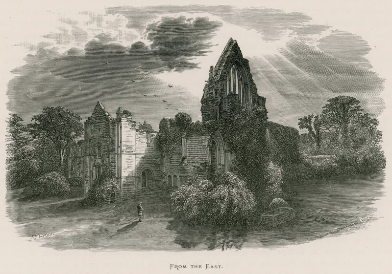 Dryburgh Abbey, fra øst av Alexander Francis Lydon