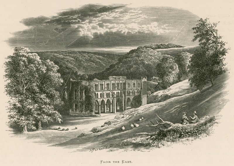 Rievaulx Abbey, fra øst av Alexander Francis Lydon
