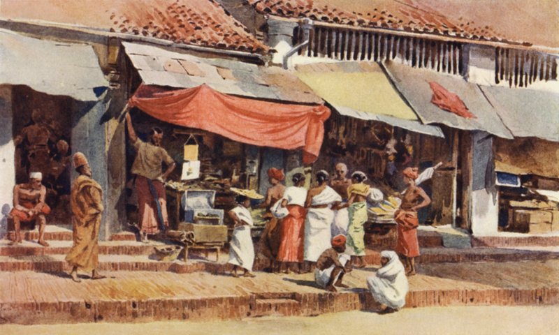 En gatescene i Kandy av Alexander Henry Hallam Murray