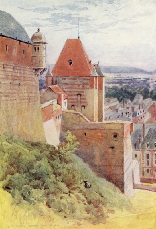 Dieppe, slottet fra det femtende århundre (litho i farge) av Alexander Henry Hallam Murray
