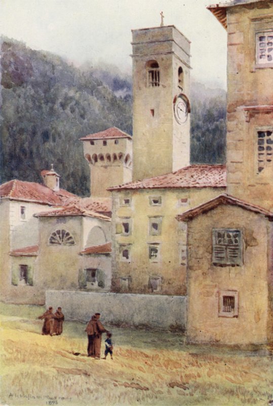 Vallombrosa, Abbey (farge litho) av Alexander Henry Hallam Murray