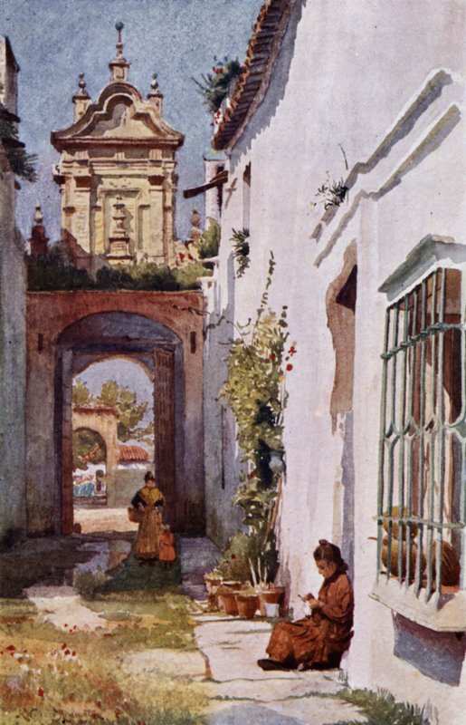 I Sevilla (farge litho) av Alexander Wallace Rimington