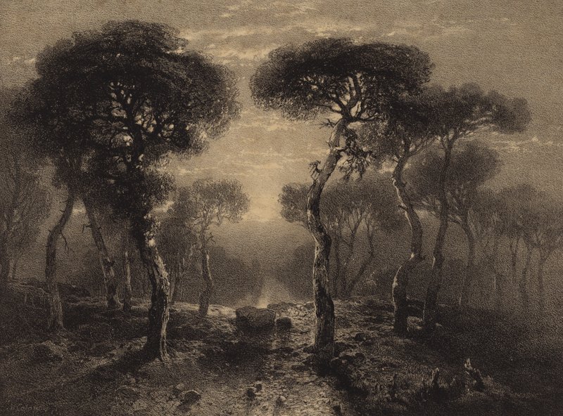 Landskap med trær av Alexandre Calame