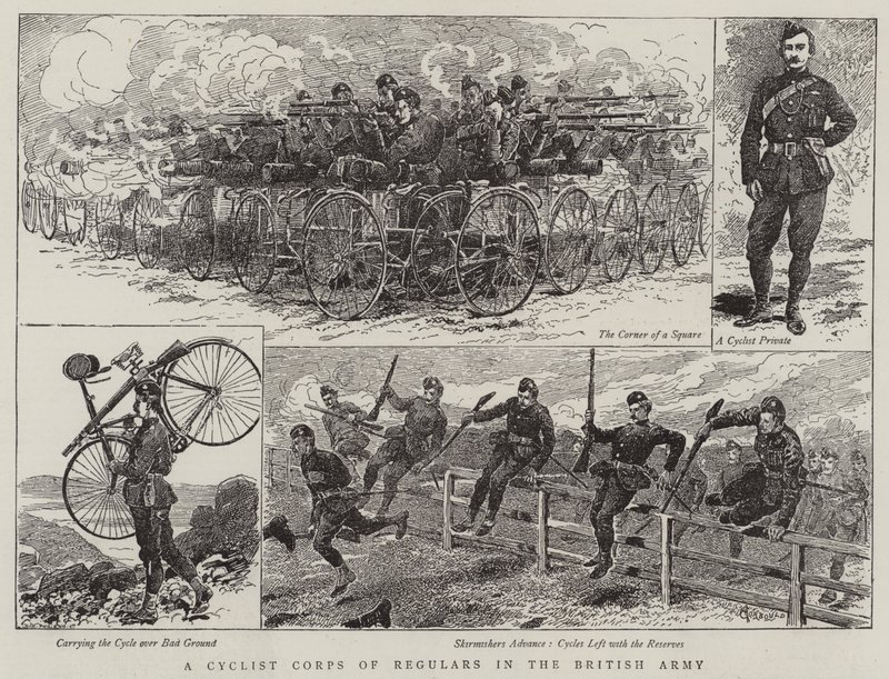 Et Cyclist Corps of Regulars i den britiske hæren av Alfred Chantrey Corbould