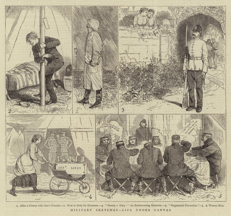 Militære skisser, Livet under lerret av Alfred Chantrey Corbould