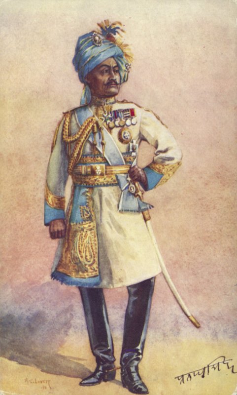 Generalmajor Maharaja Sir Pratap Singh Bahadur , indisk soldat av Alfred Crowdy Lovett