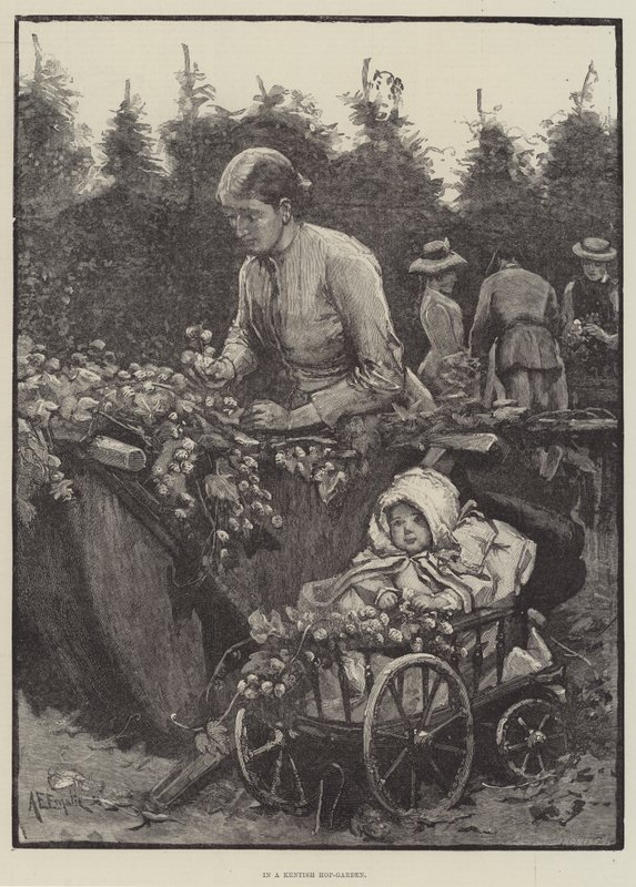 I en Kentish Hop-Garden av Alfred Edward Emslie