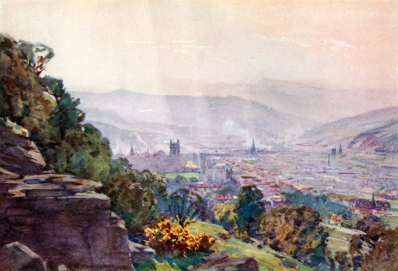 Bath, fra Hampton Rocks (farge litho) av Alfred Heaton Cooper