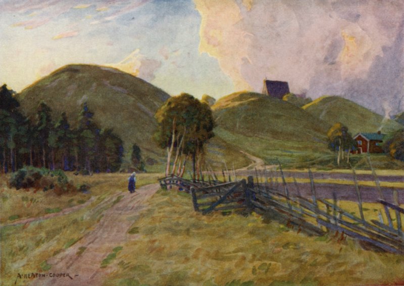 The Kings Mounds, Upsala av Alfred Heaton Cooper