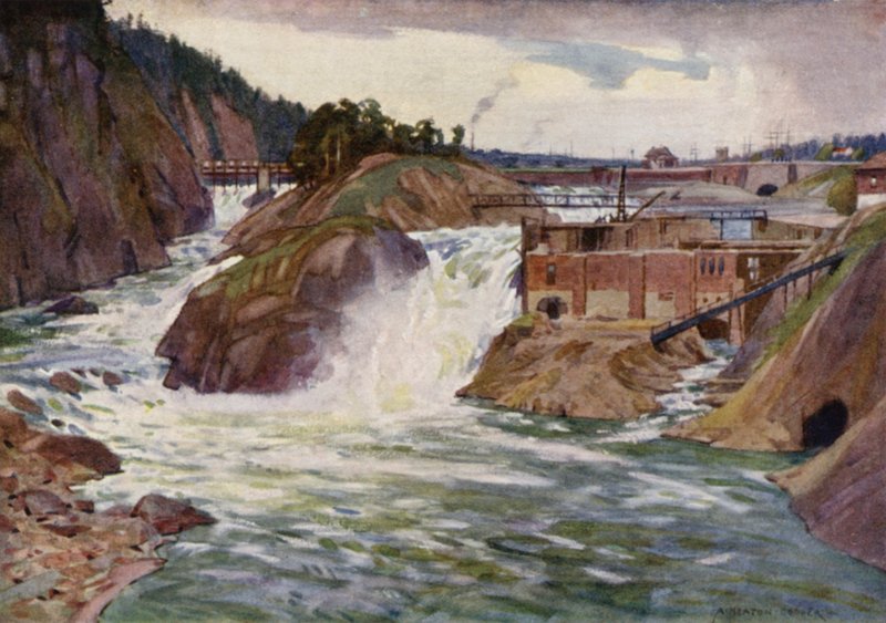 Trollhattan-fossen av Alfred Heaton Cooper