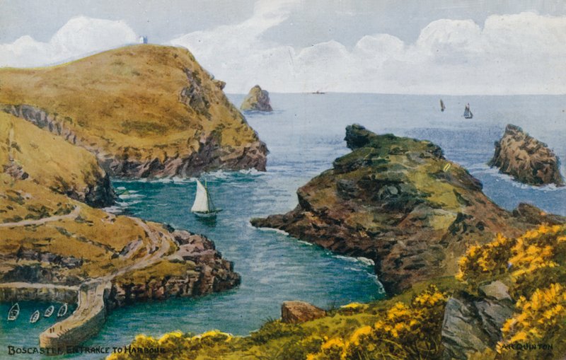 Boscastle, inngangen til havnen av Alfred Robert Quinton