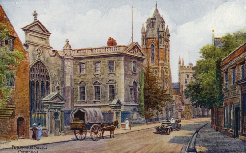 Cambridge: Peterhouse College (farge litho) av Alfred Robert Quinton