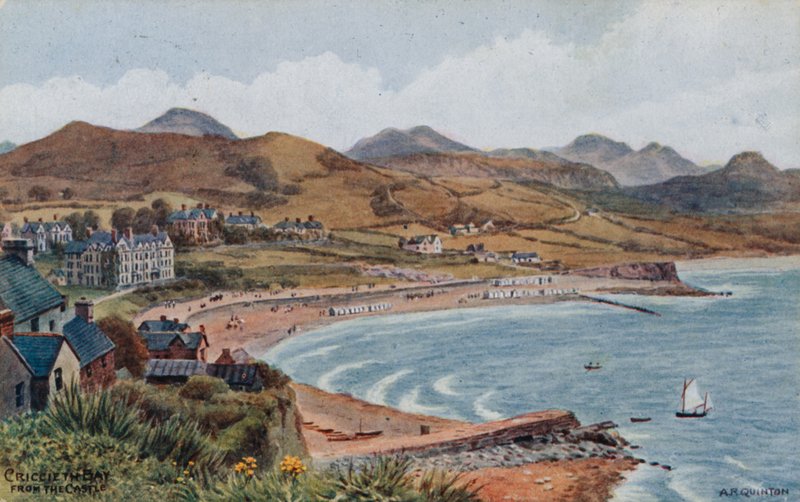 Criccieth Bay fra slottet av Alfred Robert Quinton