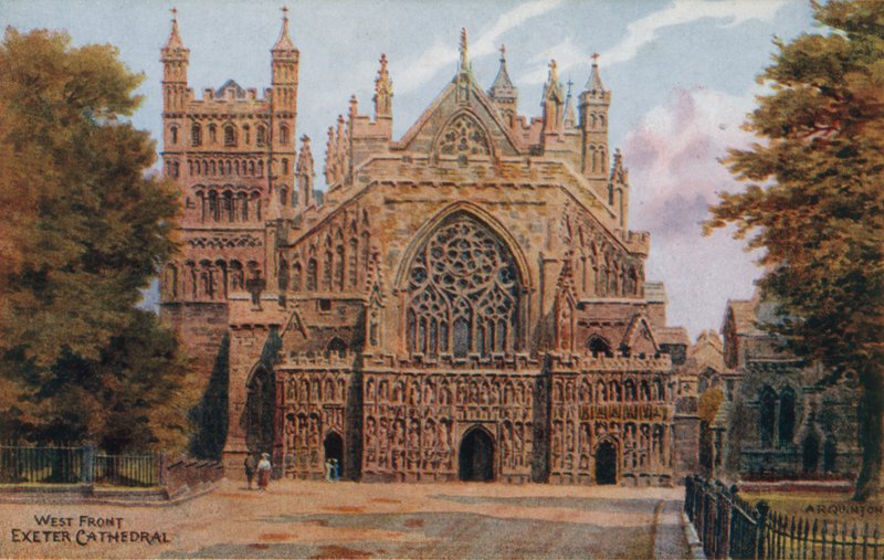 Exeter katedral. Vestfronten av Alfred Robert Quinton