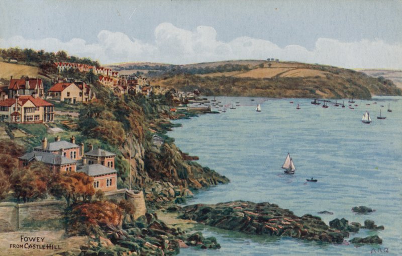 Fowey, fra Castle Hill av Alfred Robert Quinton