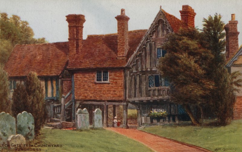 Lych Gate fra Churchyard, Penshurst av Alfred Robert Quinton