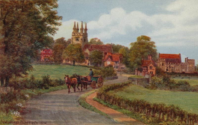 Penshurst Place og kirke av Alfred Robert Quinton