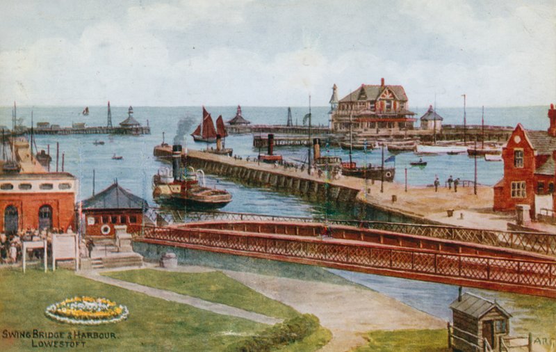 Swing Bridge and Harbour, Lowestoft av Alfred Robert Quinton