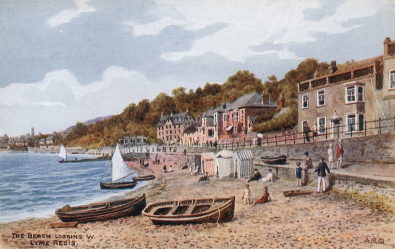The Beach looking W, Lyme Regis av Alfred Robert Quinton