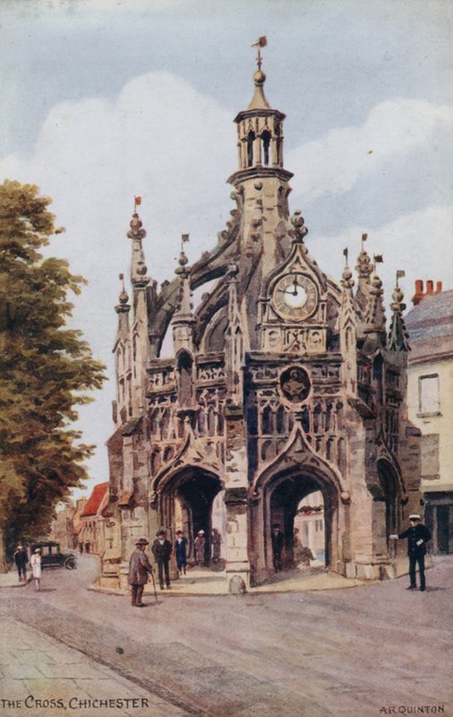 The Cross, Chichester (farge litho) av Alfred Robert Quinton