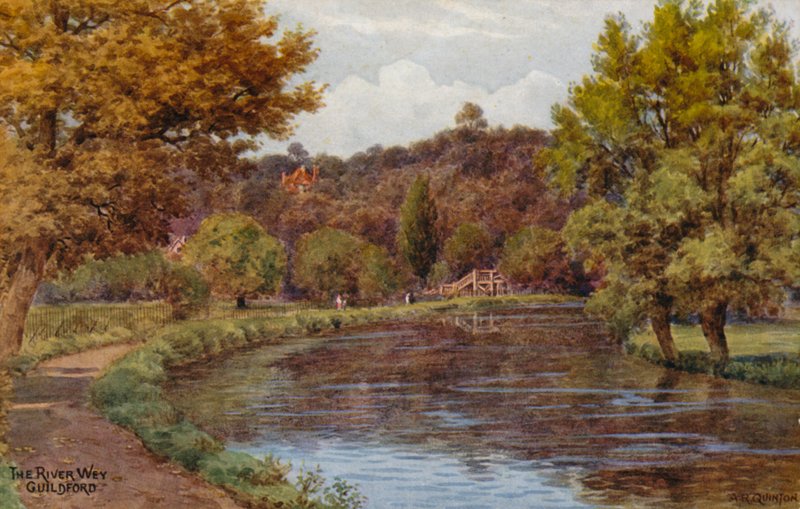 The River Wey, Guildford av Alfred Robert Quinton
