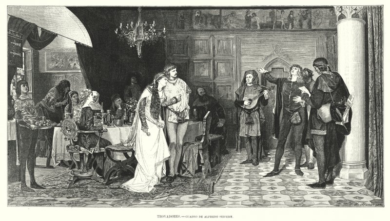 Troubadorer (litho) av Alfred Seifert