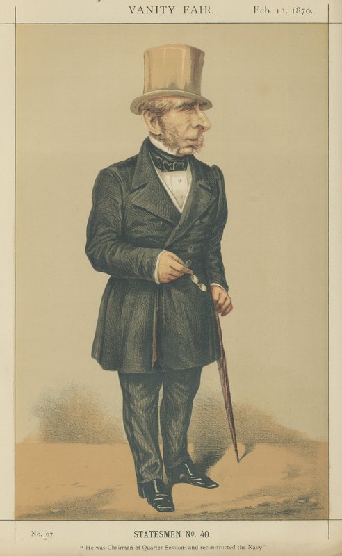 Mr John Somerset Pakington (farge litho) av Alfred Thompson