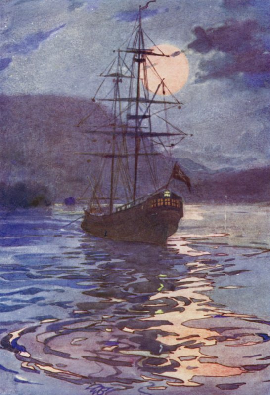 Piratskipet (farge litho) av Alice Bolingbroke (after) Woodward