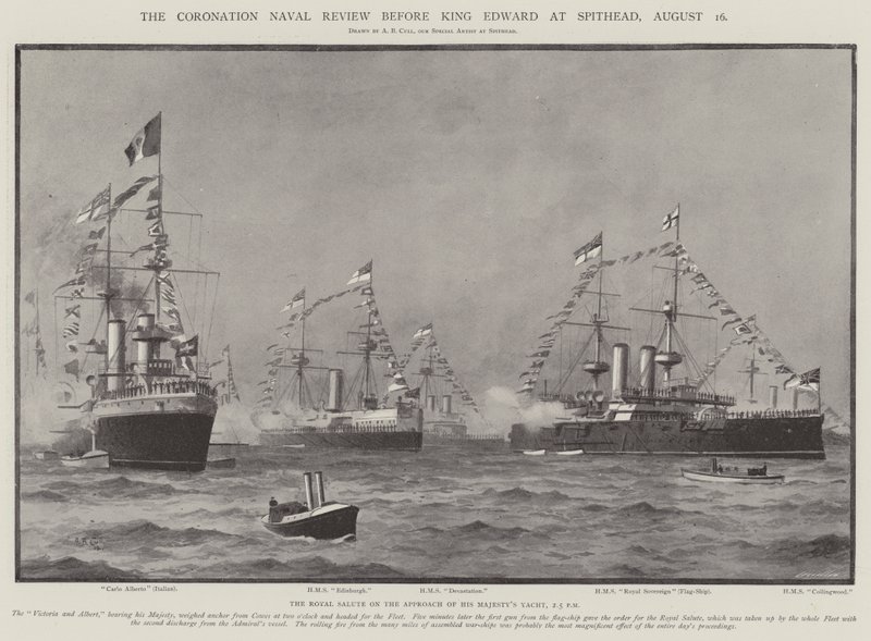 The Coronation Naval Review før kong Edward ved Spithead, 16. august av Alma Claude Burlton Cull