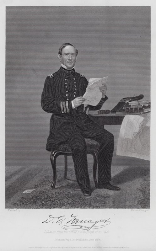 David Glascoe Farragut (gravering) av Alonzo (after) Chappel