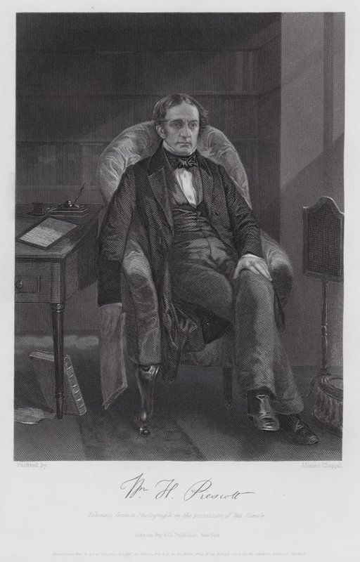 William Hickling Prescott (gravering) av Alonzo (after) Chappel