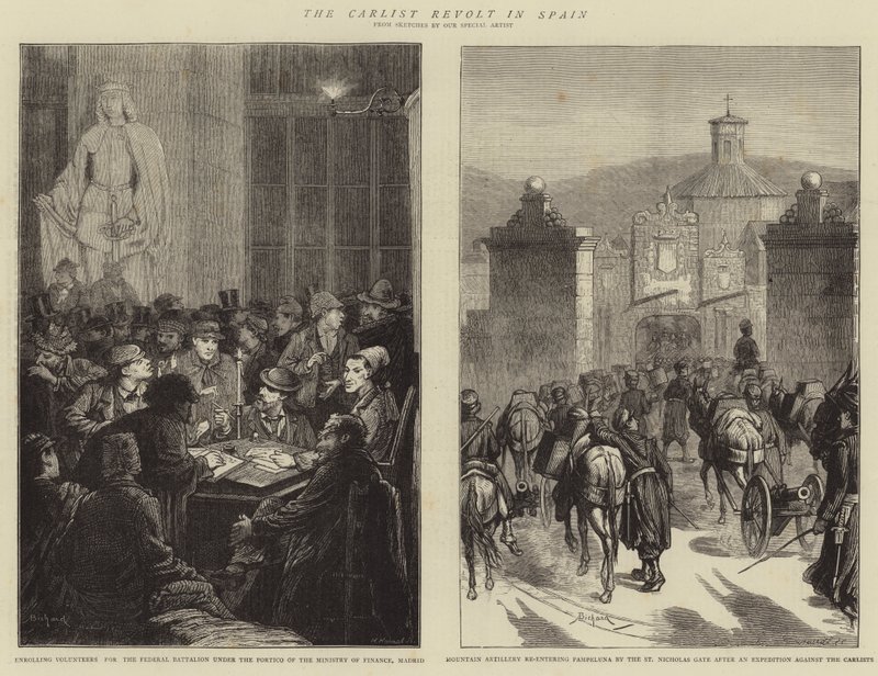 Carlist-opprøret i Spania av Alphonse Adolphe Bichard