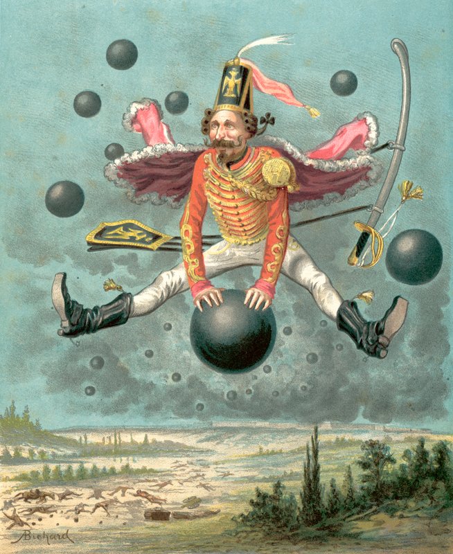 Baron Munchausens eventyr (chromolitho) av Alphonse Adolphe Bichard