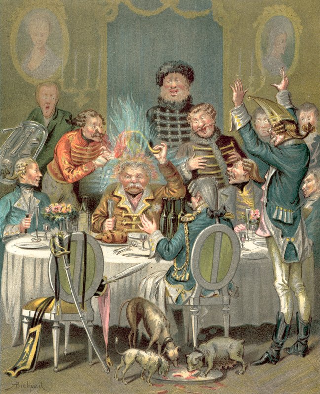 Baron Munchausens eventyr (chromolitho) av Alphonse Adolphe Bichard