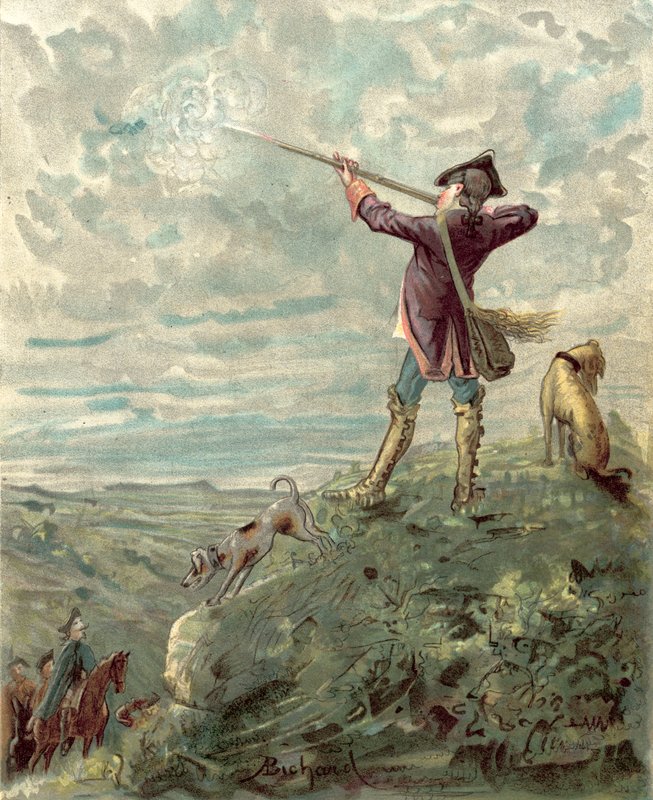 Baron Munchausens eventyr (chromolitho) av Alphonse Adolphe Bichard