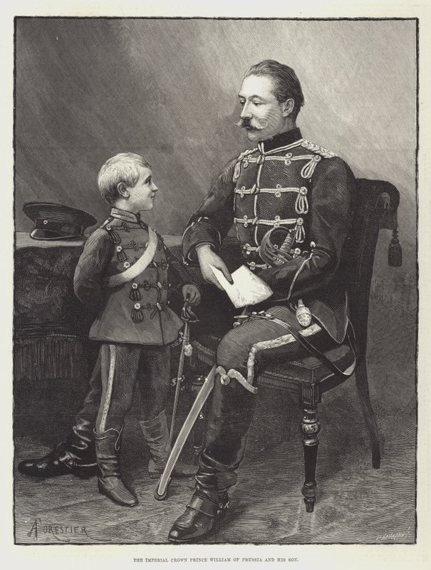 Den keiserlige kronprins William av Preussen og hans sønn av Amedee Forestier