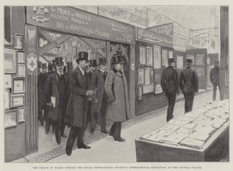 Prinsen av Wales åpner Royal Photographic Societys internasjonale utstilling på Crystal Palace av Amedee Forestier