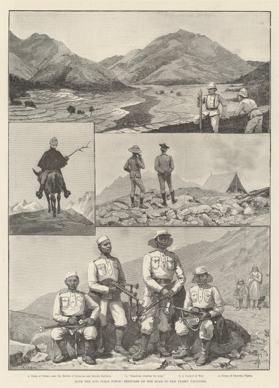 Med Niti Field Force, Sketcher on the Road to the Thibet Frontier av Amedee Forestier