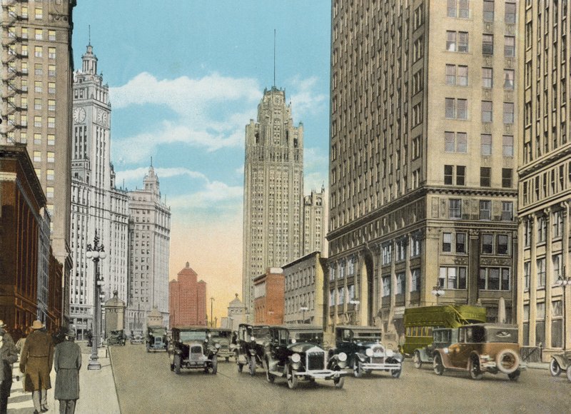 Michigan Boulevard, ser nordover (farget bilde) av American Photographer