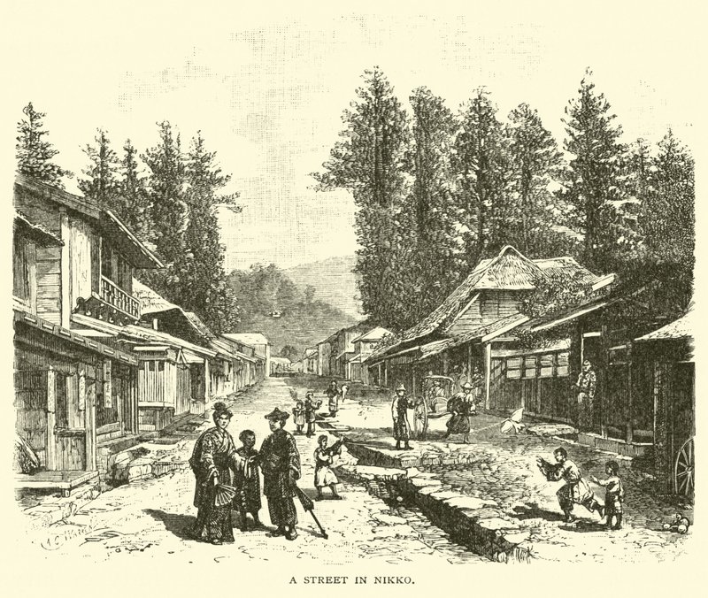 En gate i Nikko av American School
