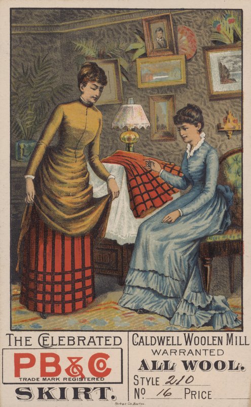 Annonse for ullskjørt (farge litho) av American School
